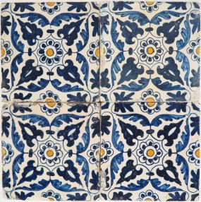 Antique Delft set of tiles with ornament, 17th century