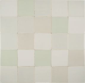 The 'colorful-mix' of plain white Delft tiles by Poarte