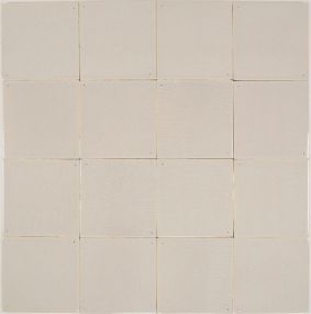 Plain white Delft tiles in shade Poarte - A with the crackled finish and pinholes